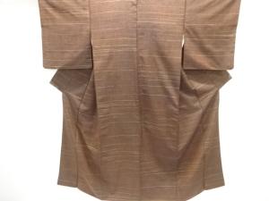 アンティーク　横段織り出し手織り紬着物